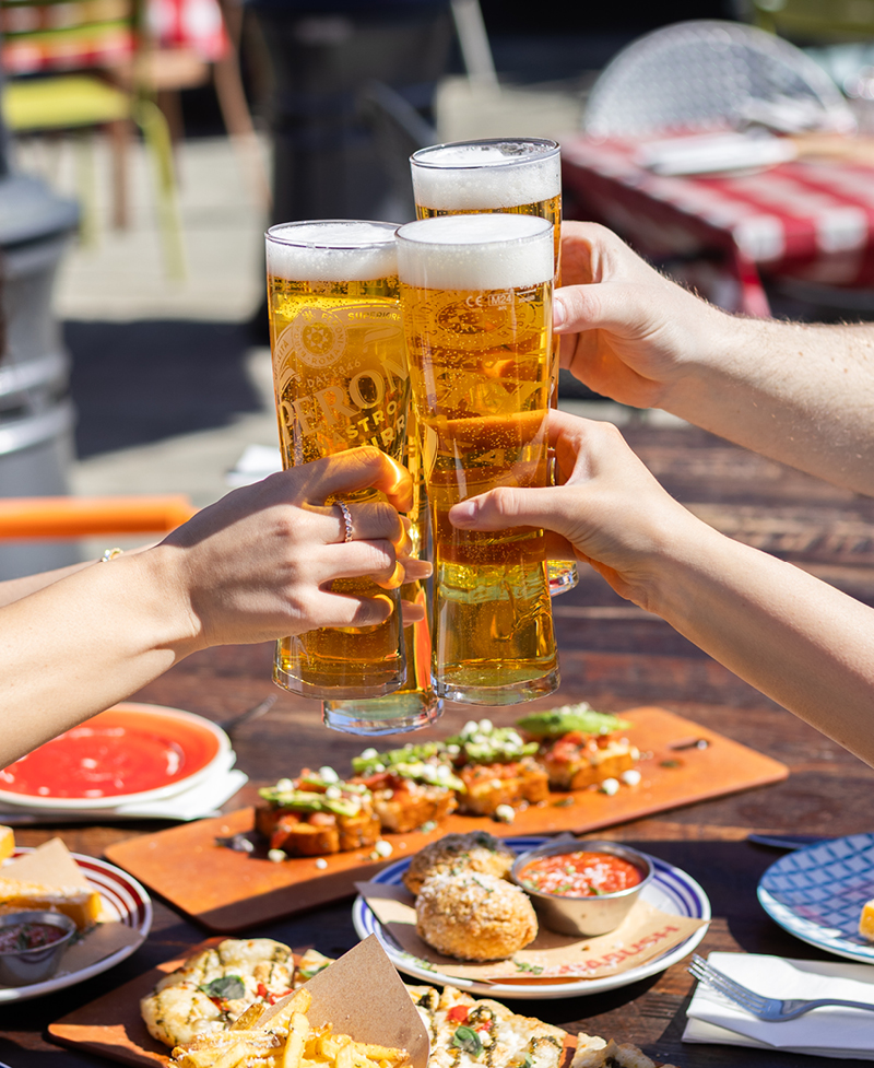 Happy hour glass of draught beer